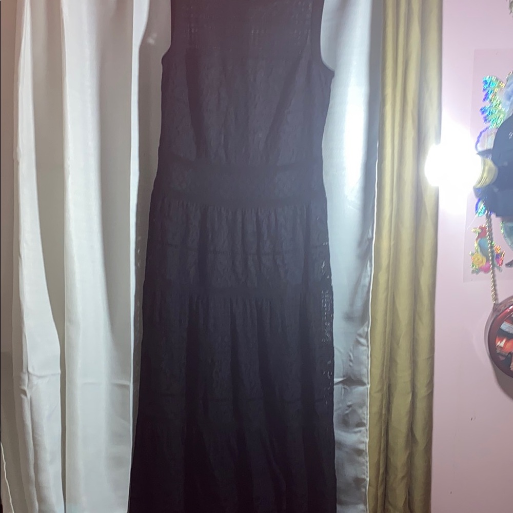 Black Tiered Sleeveless Maxi Dress - Women
